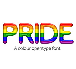 彩虹SVG英文字体：Pride font color open type font